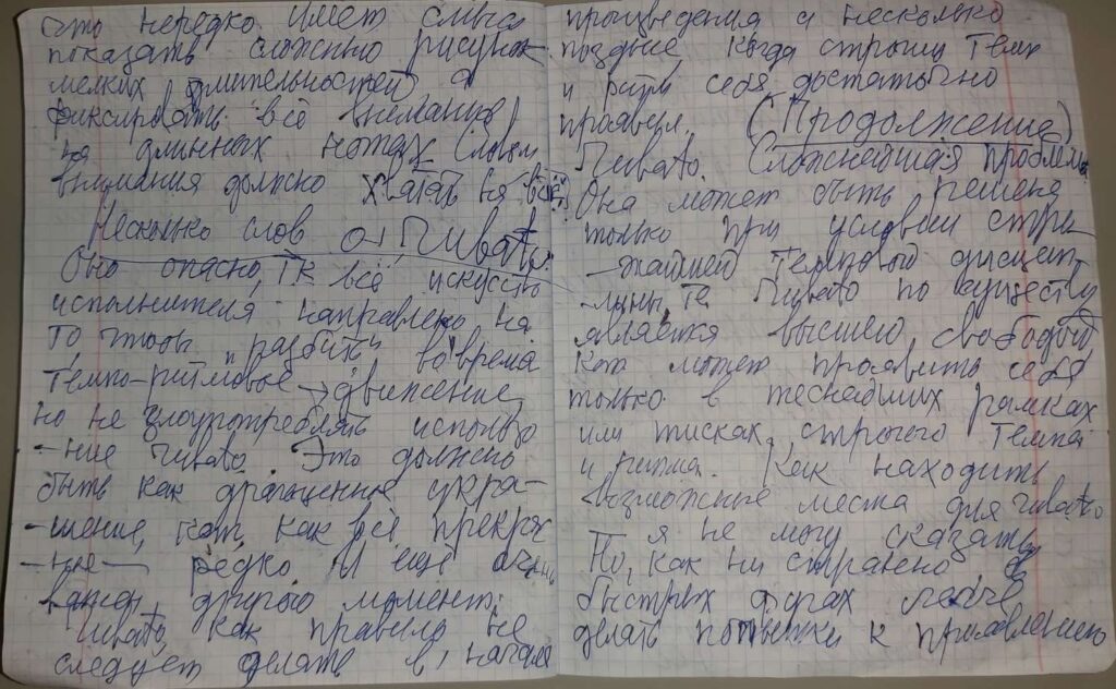 Рукопись Е.Г. Пупковой