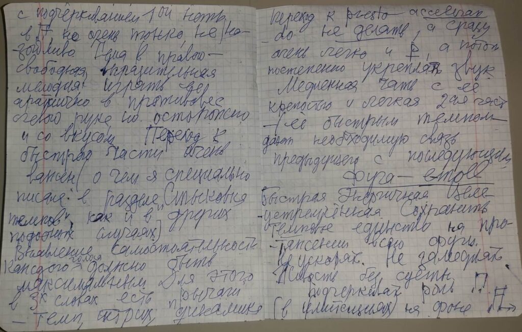 Рукопись Е.Г. Пупковой